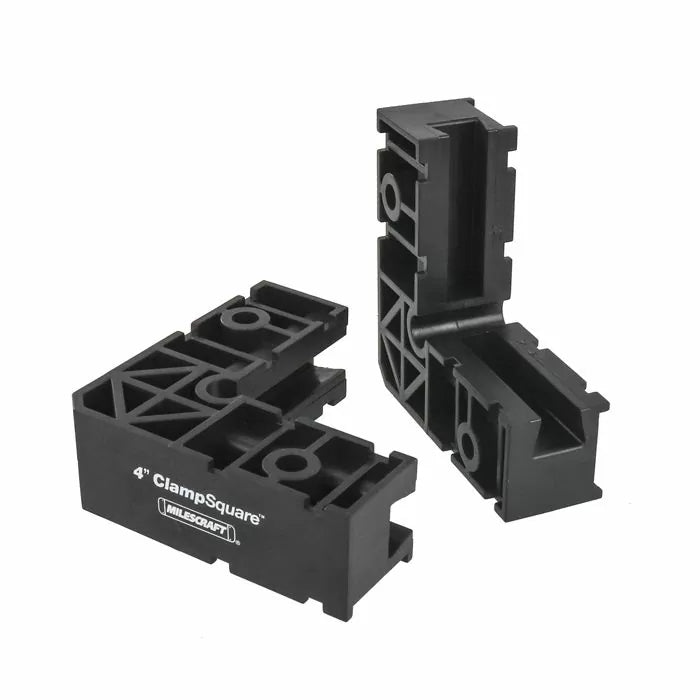 Pair of plastic 4-inch clamp squares for woodworking and precise corner assembly