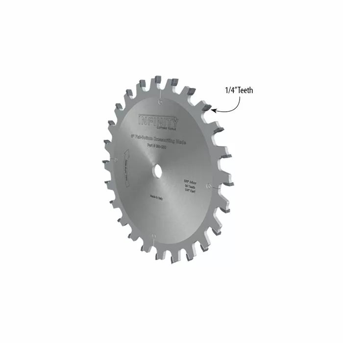 10-inch dado saw blade with 1/4-inch teeth, designed for woodworking precision cuts