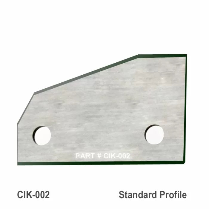 Carbide insert knife CIK-002 standard profile for woodworking tools, metal with two mounting holes