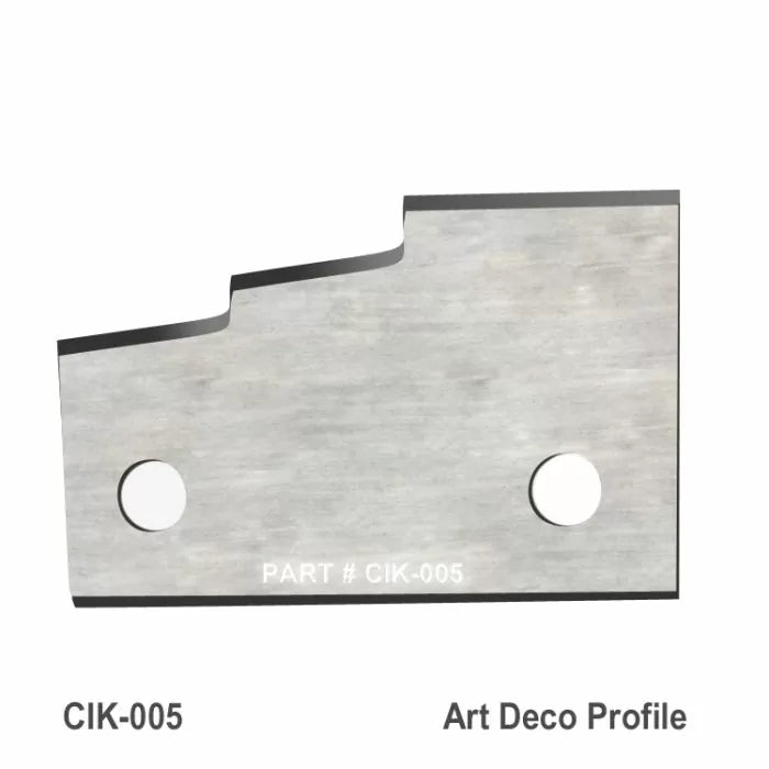 Carbide insert knife CIK-005 with Art Deco profile for woodworking jointer or planer