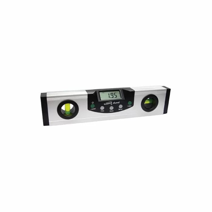 Digital magnetic level with LCD display and dual bubble vials for woodworking precision
