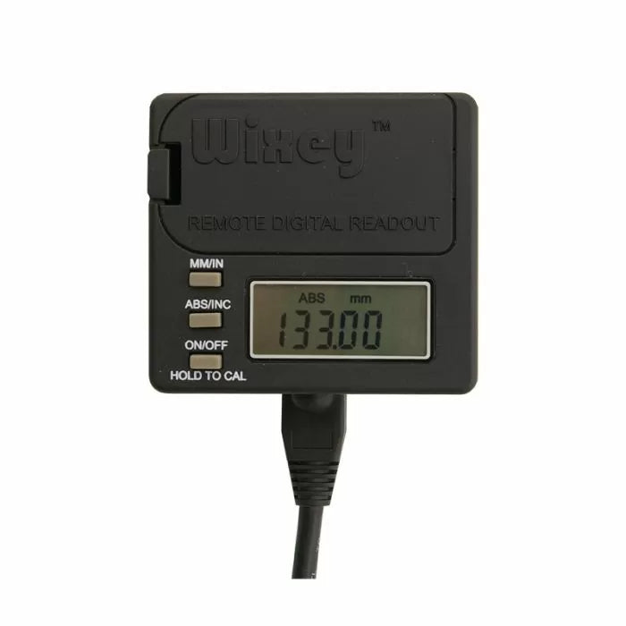 Digital remote readout with LCD display showing 133.00 mm for precise woodworking measurement