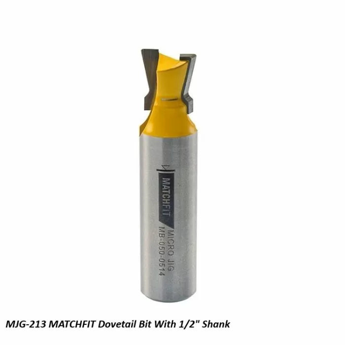 MATCHFIT MJG-213 dovetail router bit with 1/2 inch shank, precision woodworking tool