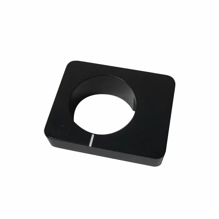 Square black router table insert ring with center hole for woodworking tools