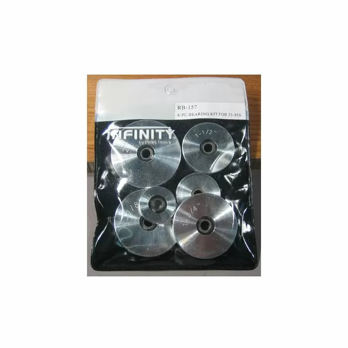 6-piece router bearing kit for woodworking, labeled metal bearings in retail packaging