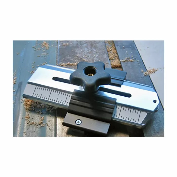 Aluminum table saw fence with adjustable knob and ruler, woodworking tool accessory