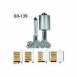 Flush trim router bit set with multiple bearings for woodworking, offsets, and rabbeting.