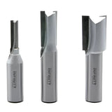 Carbide-tipped router bits for woodworking, set of three with sharp cutting edges
