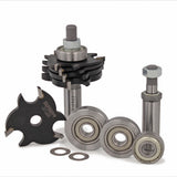 Woodworking slot cutter router bits and bearings set for precision joinery