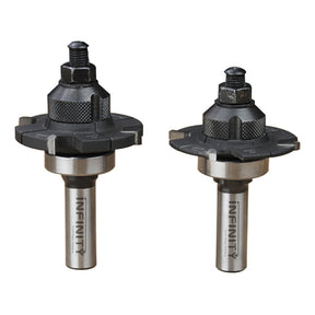Two router bits with 'Infinity' branding on a white background