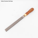20mm flat rasp with wooden handle for woodworking, shown on white background