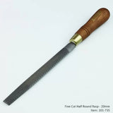 Fine cut half round rasp with wooden handle for woodworking, 20mm blade