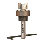 Carbide tenon router bit with bearing and hex key for woodworking precision cuts