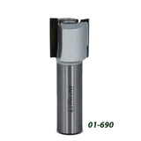 Carbide-tipped router bit with straight cutting edge for woodworking, part number 01-690