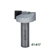 Carbide-tipped woodworking router bit with straight shank and sharp cutting edge
