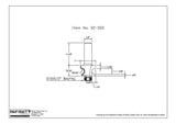 Technical drawing of router bit with labeled dimensions and 3/16 x 1/2 inch bearing.