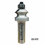 Roundover router bit with bearing, shown upright on white background, model 02-510.