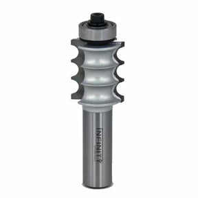 Woodworking router bit with bearing, precision milled steel, ideal for decorative edges.