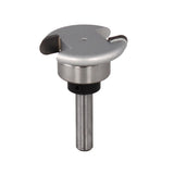Close-up of a roundover router bit for woodworking, isolated on white background