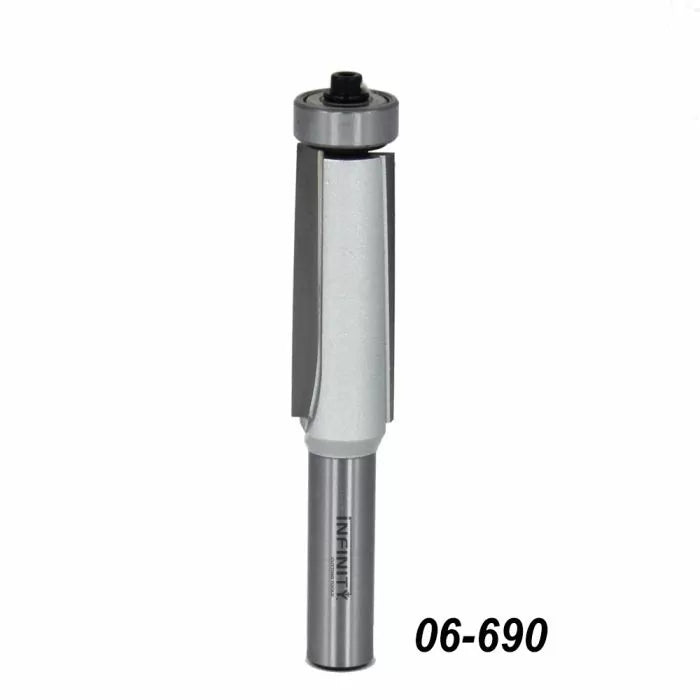 Straight flush trim router bit with top bearing, woodworking tool, SKU 06-690