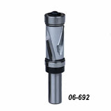 Spiral flush trim router bit with dual bearings, woodworking tool, product code 06-692