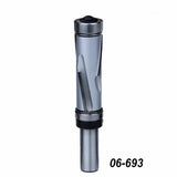 Spiral flush trim router bit with dual bearings, woodworking tool, model 06-693