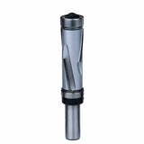 Straight flush trim router bit with dual bearings for woodworking precision cuts