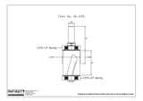 Technical diagram of a woodworking router bit with labeled dimensions and bearings