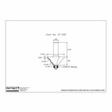 Technical drawing of woodworking router bit with dimensions and labeled bearing size.