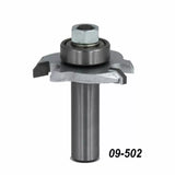 Woodworking slot cutter router bit with bearing and shank, part number 09-502