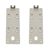 Pair of stainless steel mounting brackets with keyhole slots for woodworking jigs or tools