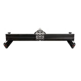 Precision woodworking router table fence with clear acrylic guard and black aluminum base
