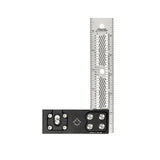 Precision woodworking square with metal ruler and black handle for accurate measurements