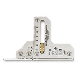 Precision aluminum router table gauge with measurement scale and adjustment knob for woodworking