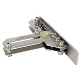 Precision stainless steel woodworking marking gauge with ruler and adjustment knob on white background