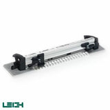 Adjustable dovetail jig for woodworking, metal and plastic components on a flat base
