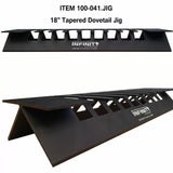 18-inch tapered dovetail jig woodworking tool with angled slots and Infinity logo
