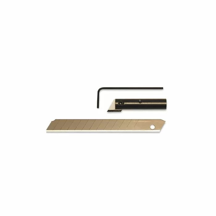Replacement utility knife blade set with handle and hex key for woodworking projects
