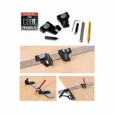 Precision woodworking marking gauge and guide set with ruler used for accurate layout