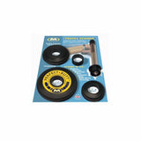 Woodworking profile scribing tool set with round discs and handle for precise butt joints