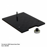 Trim jig for router base plate with bearing and pin, woodworking tool accessory