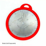 Circular saw blade with red protective case for woodworking, blade sold separately