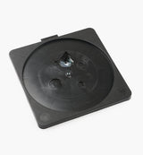 Black plastic turntable swivel base for woodworking jigs and router table accessories