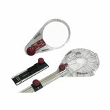 Clear acrylic circle cutting jig kit with red adjustment knobs for woodworking routers