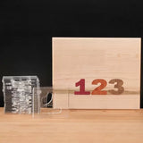 Woodworking template set and wooden board with inlaid numbers for precise number routing