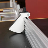 Aluminum router table fence with adjustable hold-down woodworking accessory