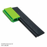 GuidePro extension kit for woodworking, featuring a green and black plastic guide attachment