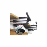 Woodworking router table fence system with close-up on mounting hardware detail