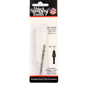 5/64 inch replacement HSS twist drill bits in retail packaging for power tool accessories
