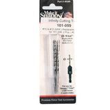 Replacement 9/64 inch HSS twist drill bits two-pack in retail packaging for woodworking
